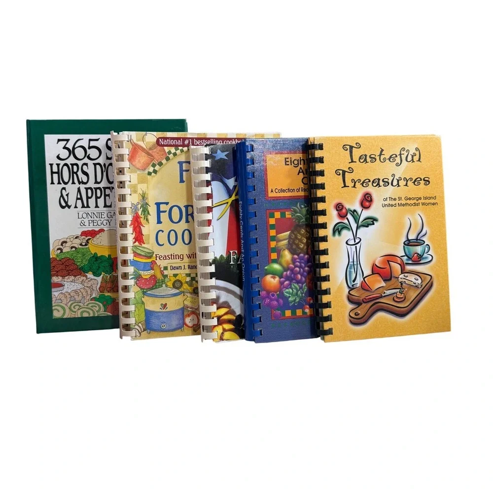 Vintage Community Cookbook Lot Spiral Church Recipes Grandmacore Americana